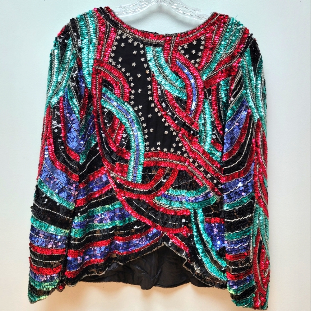 VINTAGE SEQUIN | Holiday Top, Sz L